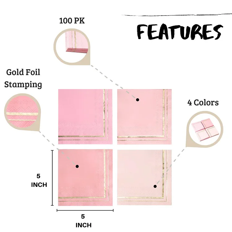 Golden Border Banquet Paper Napkins