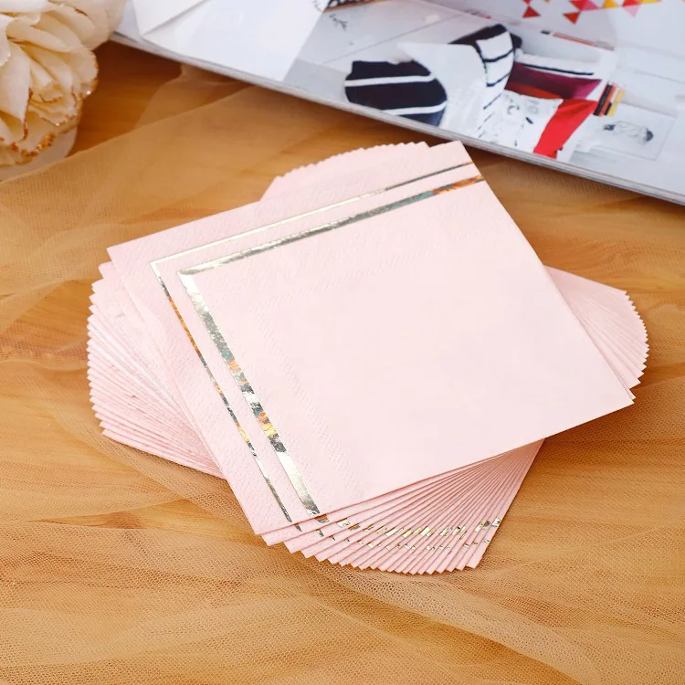 Golden Border Banquet Paper Napkins