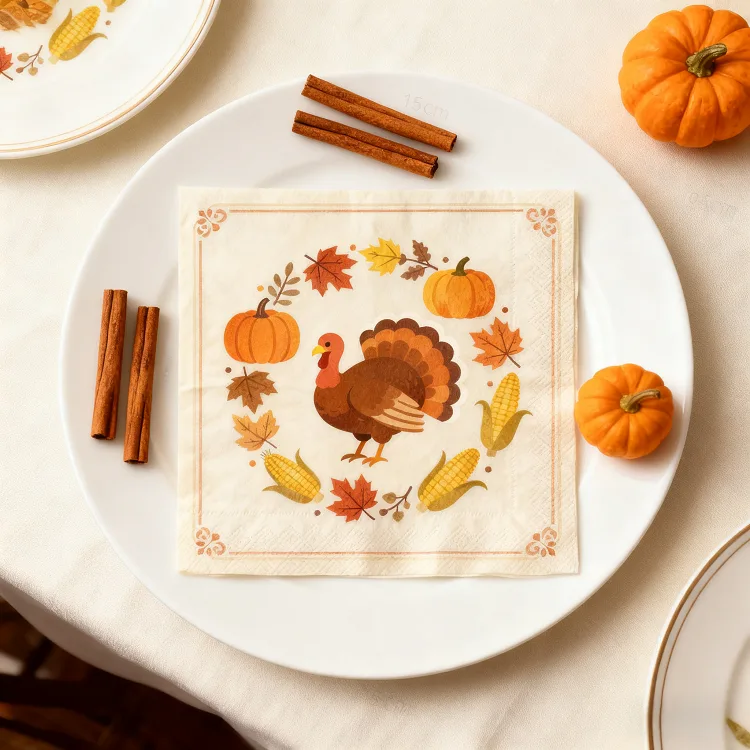 Thanksgiving-Themed Party Paper Napkins