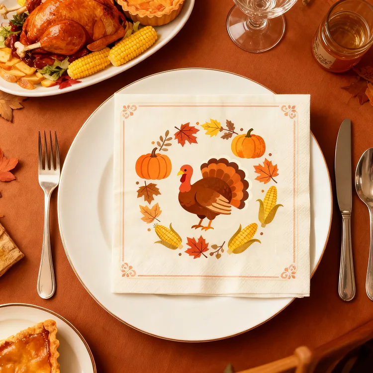 Thanksgiving-Themed Party Paper Napkins